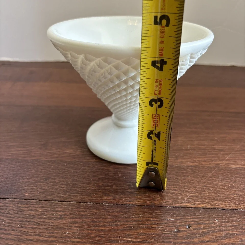 Vintage‎ Milk Glass Candy Dish Westmoreland English Hobnail Pattern